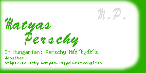 matyas perschy business card